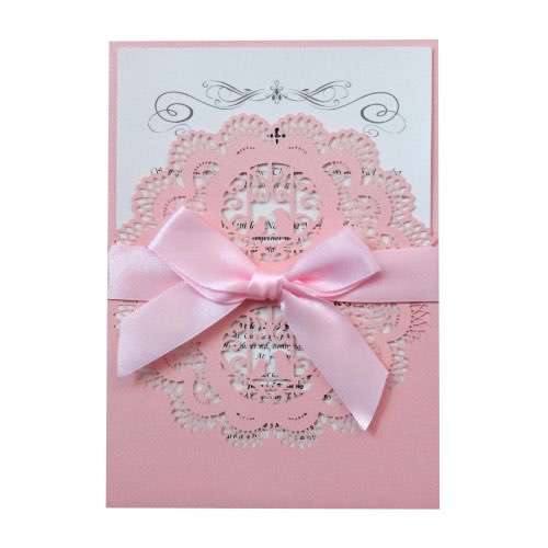 Wedding Invitation Rectangle Marriage Card Design Laser Cut Lace Invitation Custom
